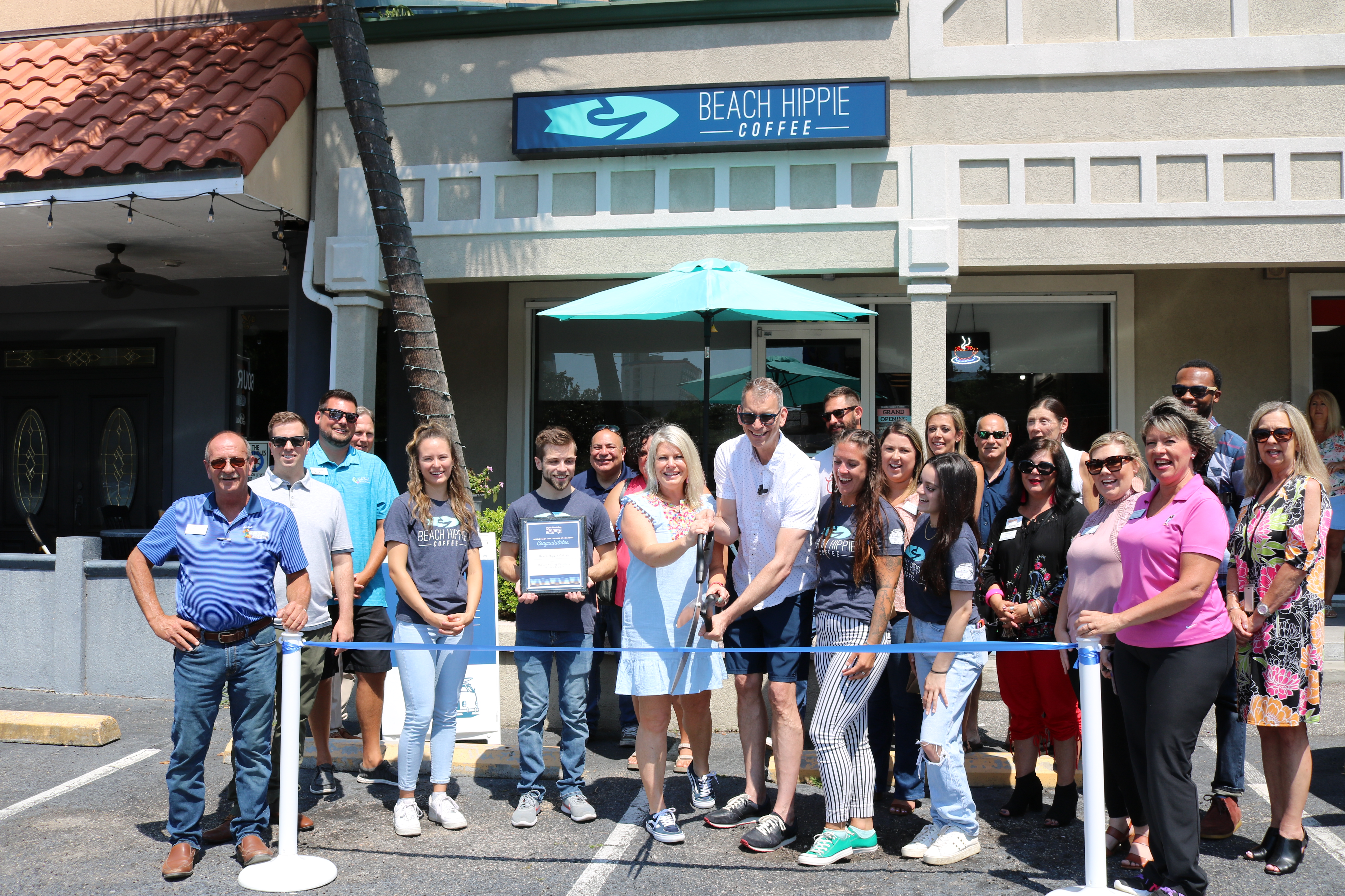 Beach Hippie Coffee ribbon-cutting