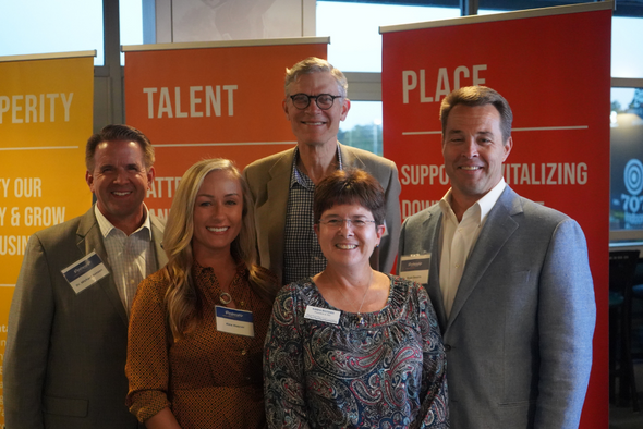 Dr. Michael Benson, Clay Brittain, Alex Husner, Karen Riordan and Ryan Swaim pose for photo at PGS v