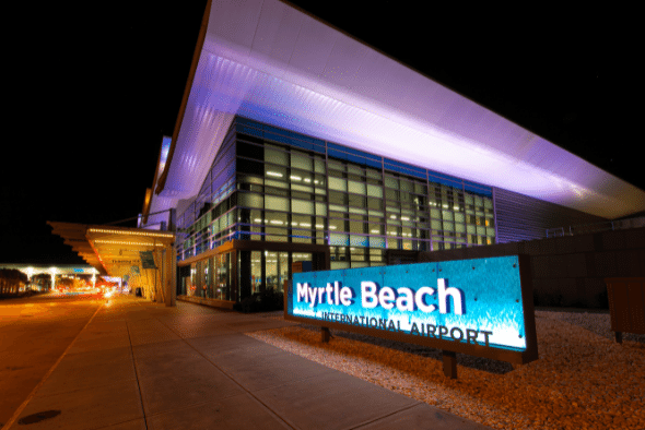 Myrtle Beach International Airport at night